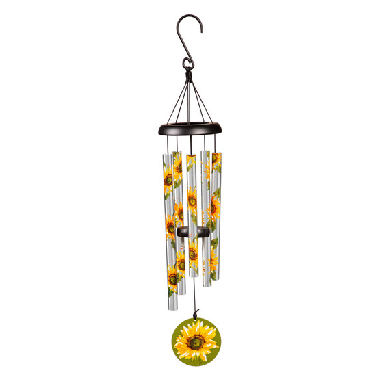 Evergreen Enterprises Sunflower Printed Hand Tuned Wind Chime - 27"