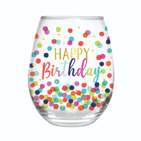 Evergreen Enterprises Happy Birthday Stemless Glass with Box - 17 oz