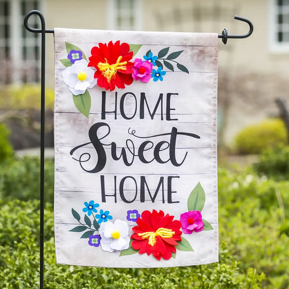 Evergreen Enterprises Floral Home Sweet Home Garden Linen Flag