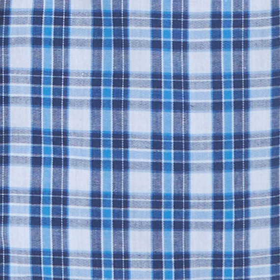 Wrangler Riata Baby Boy's Classic Fit Short Sleeve Plaid Western Shirt - Blue