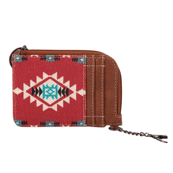 Wrangler Women's Southwestern Art Print Mini Zip Card Case wallet - 5" X 3-1/2"