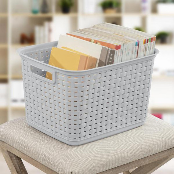 Sterilite Tall Weave Basket - Cement