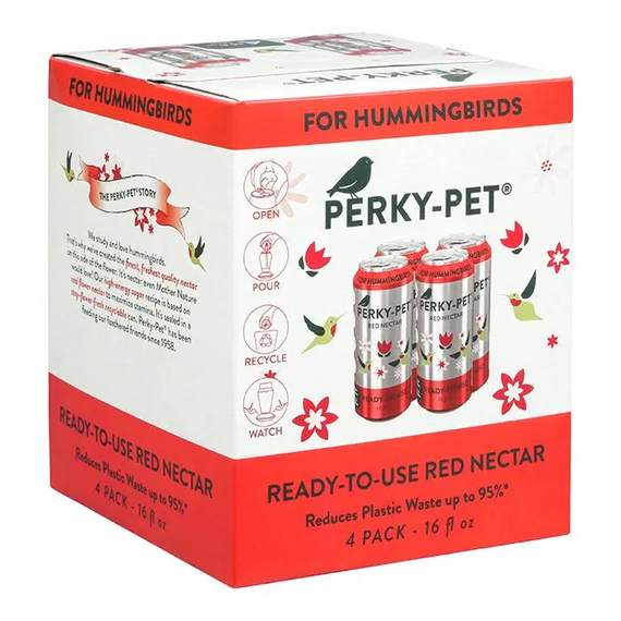 Perky-Pet Ready-to-use Clear Hummingbird Nectar - Red - 4 pk
