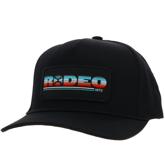 Hooey Men's Rodeo Hat with Serape Rectangle Patch - Black