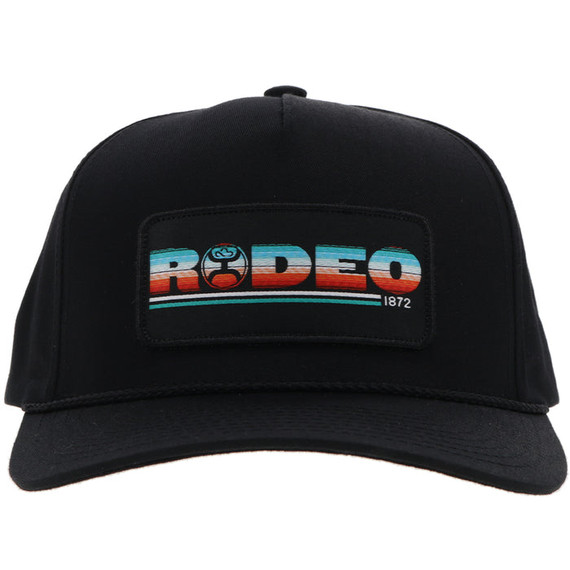 Hooey Men's Rodeo Hat with Serape Rectangle Patch - Black