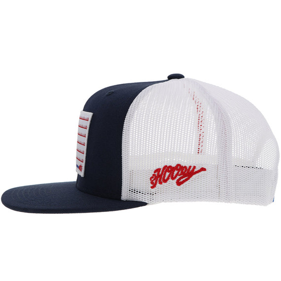 Hooey Men's Liberty Roper Hat with Flag Patch - Navy/White