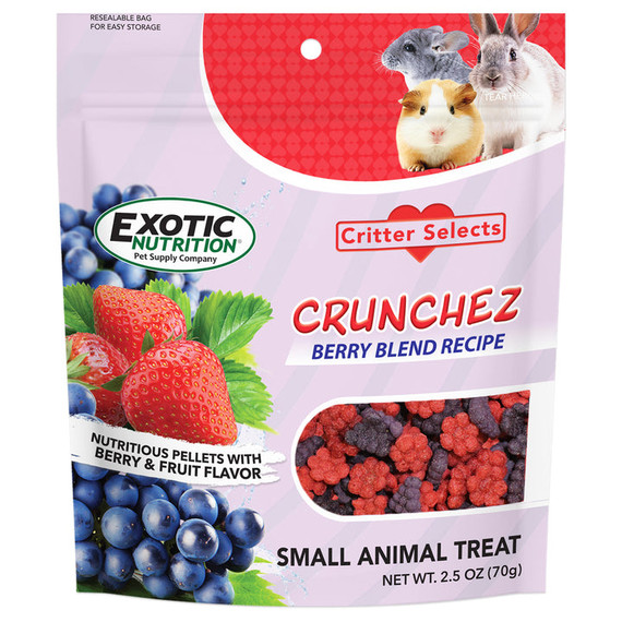 Exotic Nutrition Critter Selects Crunchez Berry Blend Recipe Treat - 2.5 oz