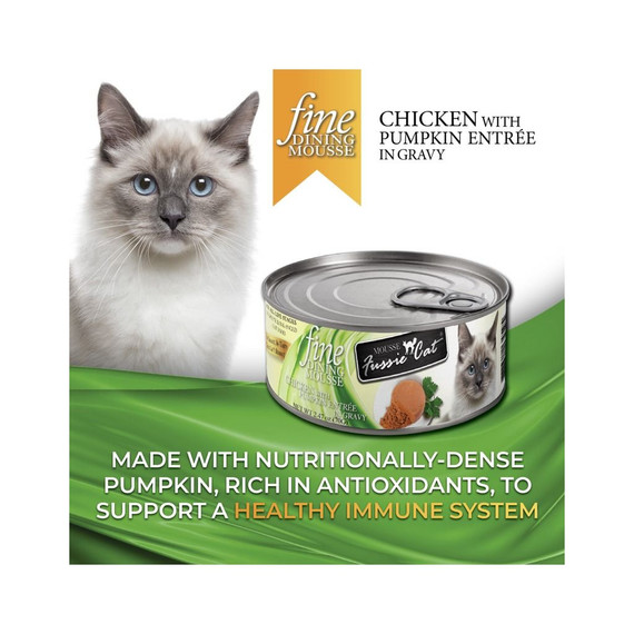 Fussie Cat Chicken with Pumpkin Mousse Entree in Gravy Fine Dining Can - 2.47 oz