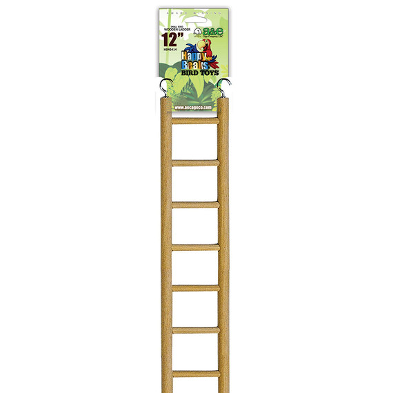 A&E Cages Happy Beaks Small Bird Wooden Hanging Ladder - 12"