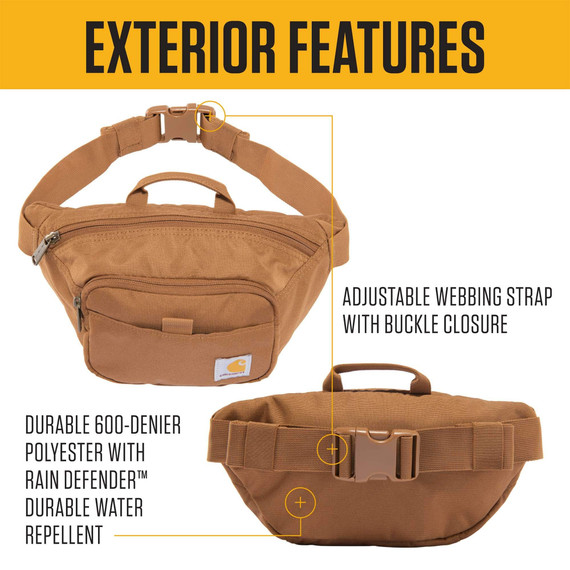 Carhartt Unisex Rain Defender Classic Waist Pack - 12" X 5-1/2" X 3"