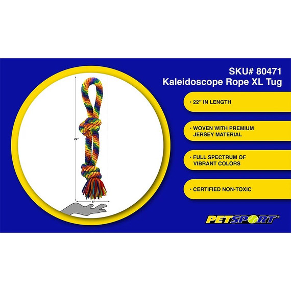 Petsport Kaleidoscope Rope X-Large Knot Tug Dog Toy - 22"