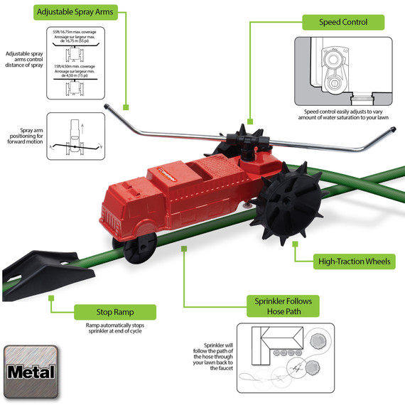 Melnor Lawn Rescue Traveling Sprinkler - 9-3/8" X 18-7/8" X 8-3/4"