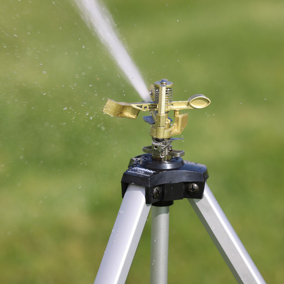 Melnor Metal Pulsating Sprinkler with Tripod - 4-3/4" X 4-3/4" X 25-5/8"
