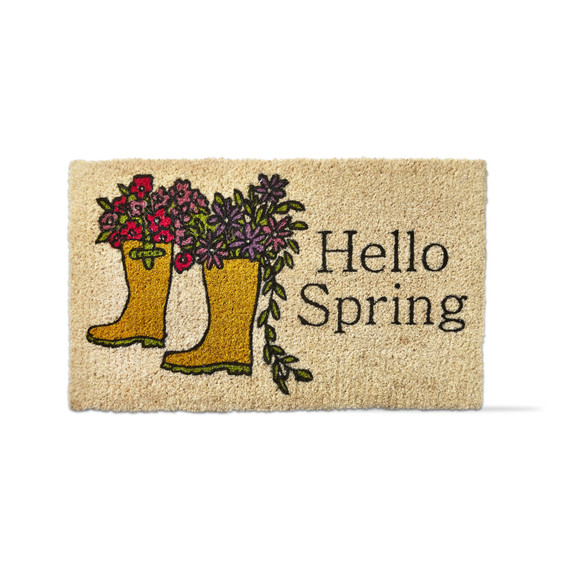 Tag Hello Spring Rain Boots Coir Mat - Multi