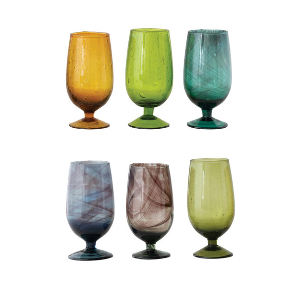 Creative Co-op Cheers Hand-Blown Stemmed Drinking Glass - 12 oz