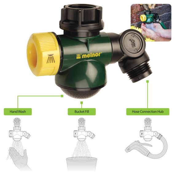 Melnor Wash & Fill Hose Connection Hub - 5-3/8" X 2-1/8" X 3-5/8"