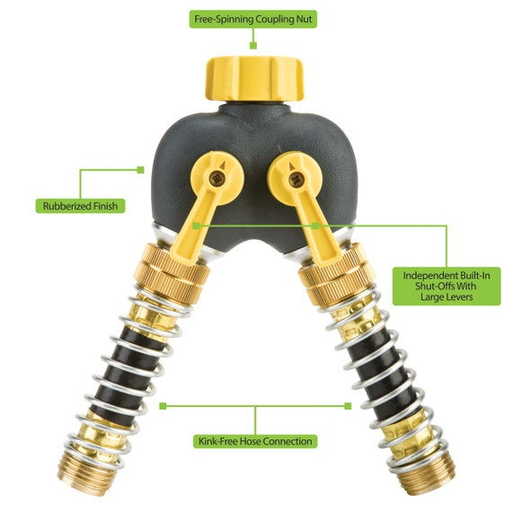 Melnor Kink-Free 2-Way Hose Valve - 7-1/4" X 2-1/4" X 7-3/4"