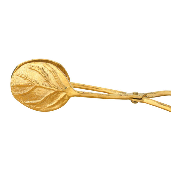 Creative Co-op Sonoma Brass Leaf Tongs - 7-3/4"