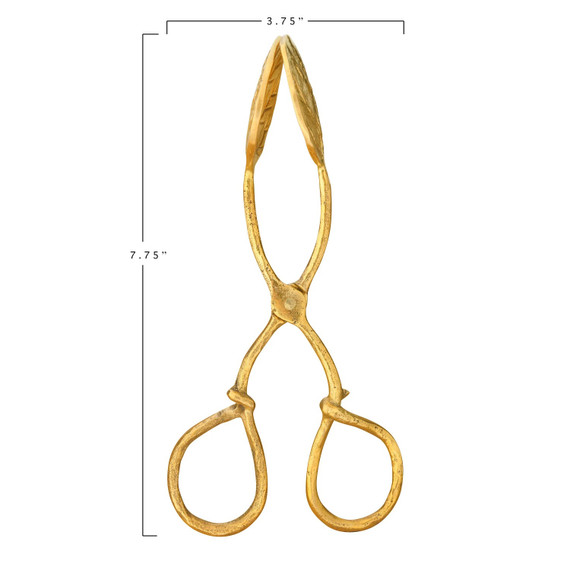 Creative Co-op Sonoma Brass Leaf Tongs - 7-3/4"
