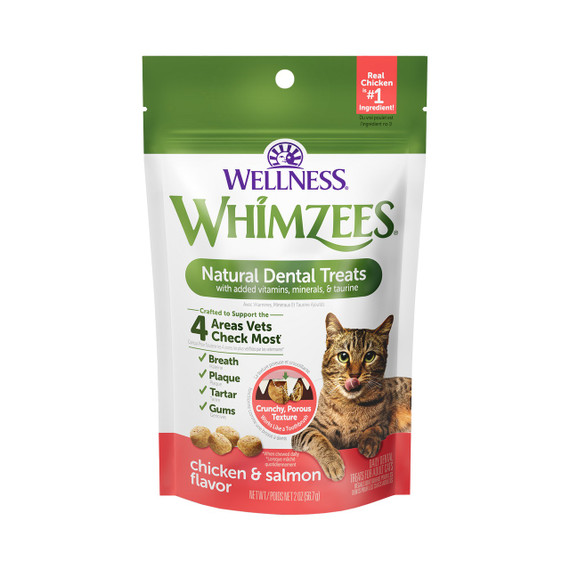 Whimzees Chicken & Salmon Flavor Natural Cat Dental Treats - 2 oz