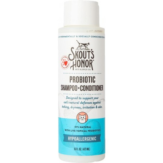 Skout's Honor Hypoallergenic Cat Probiotic Shampoo + Conditioner Fragrance Free - 16 fl oz