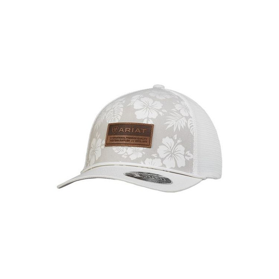 Ariat Women's Hawaiian Flower Mesh Baseball Hat - White