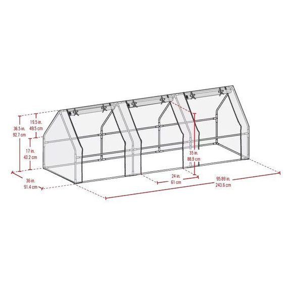 Shelterlogic Grow IT Small Greenhouse Garden Cover - 3' X 8' X 3'