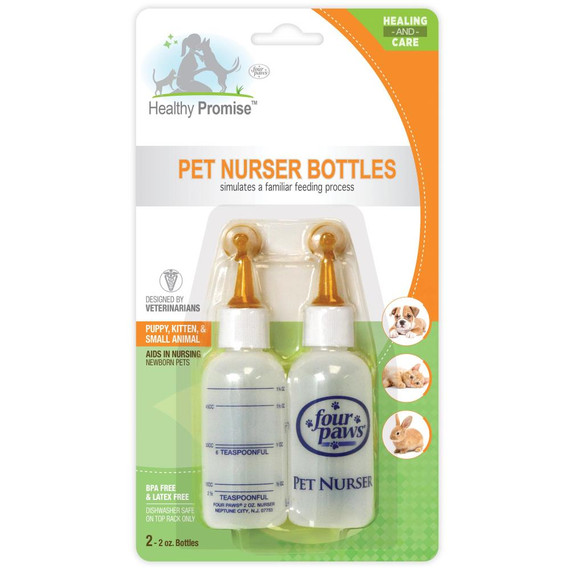 Four Paws Healthy Promise Pet Nurser Bottles - 2 oz