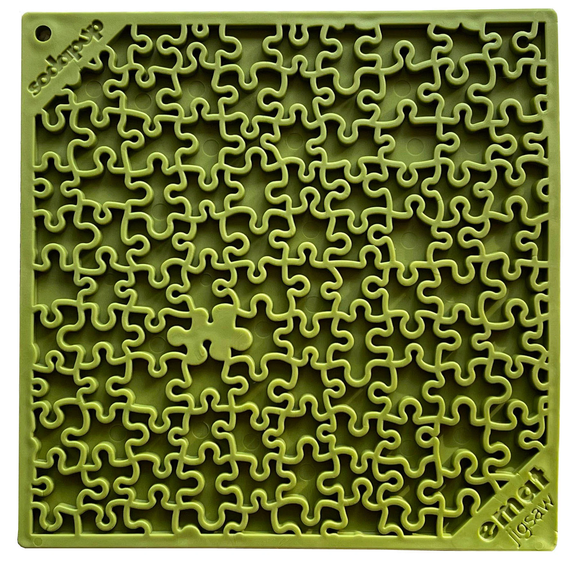 SodaPup Jigsaw Design EMat Enrichment Lick Mat - Green - Large