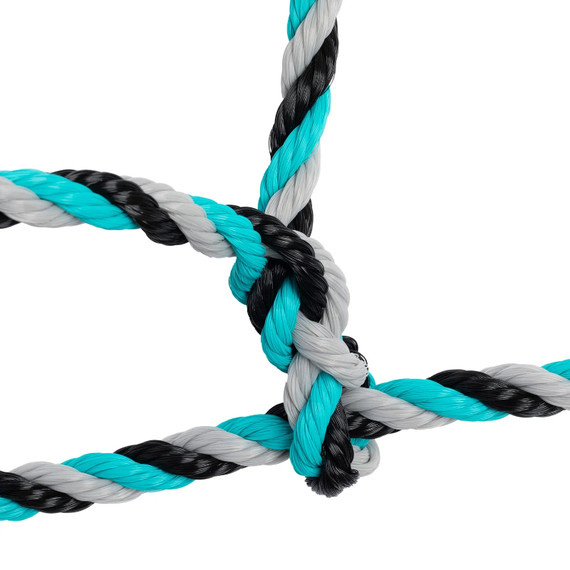 Weaver Livestock Adjustable Design Cattle Rope Halter - Teal/Black/Gray - 7'