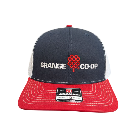 Grange Co-op Unisex Hat - Navy White & Red