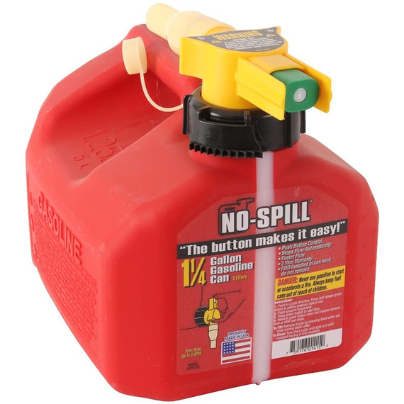 No Spill Push-button Poly Gasoline Fuel Can