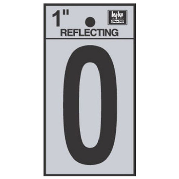 Hy-Ko 1" Vinyl Reflective Adhesive Sign - Black/Silver