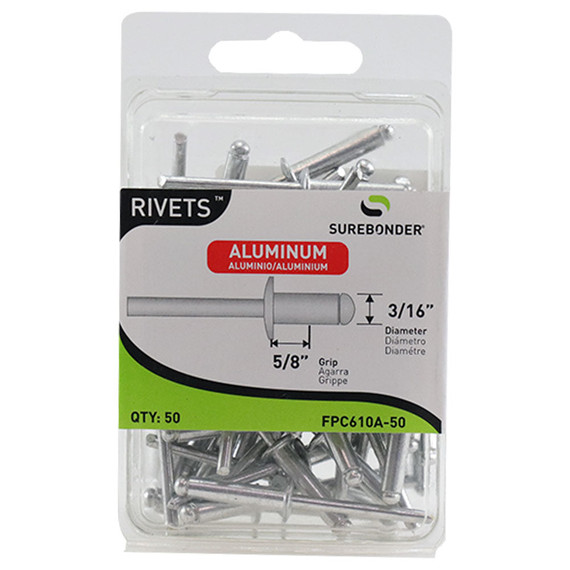 Surebonder Extra Long Aluminum Blind Rivets - 50 pk