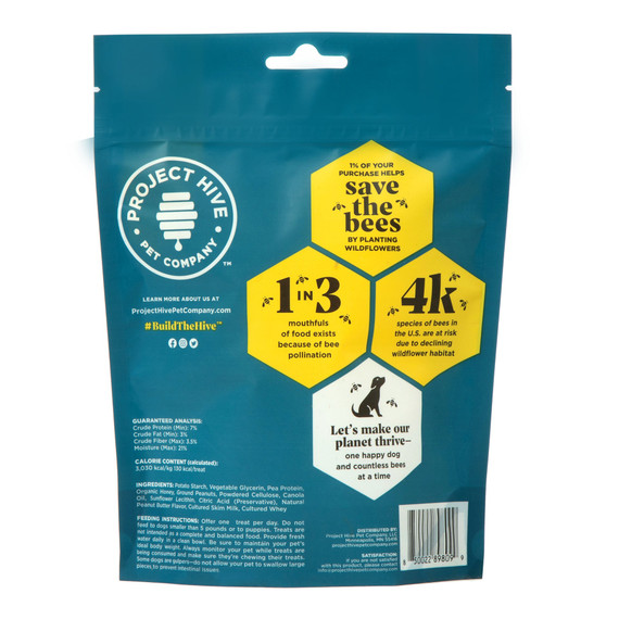 Project Hive Grain-Free Honey and Ground Peanut Chews Dog Treat - Large
