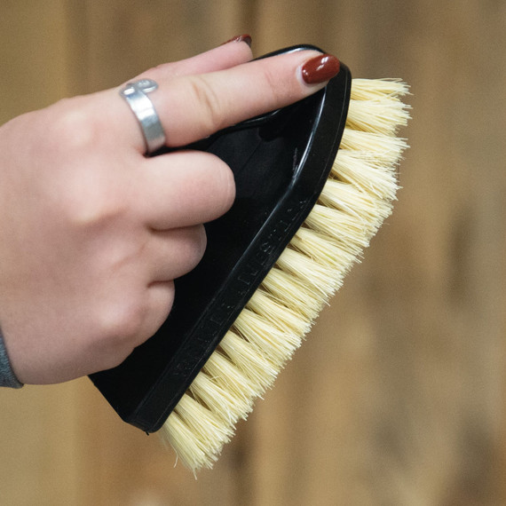 Weaver Livestock Plastic Tampico Pig Brush with Handle - Black