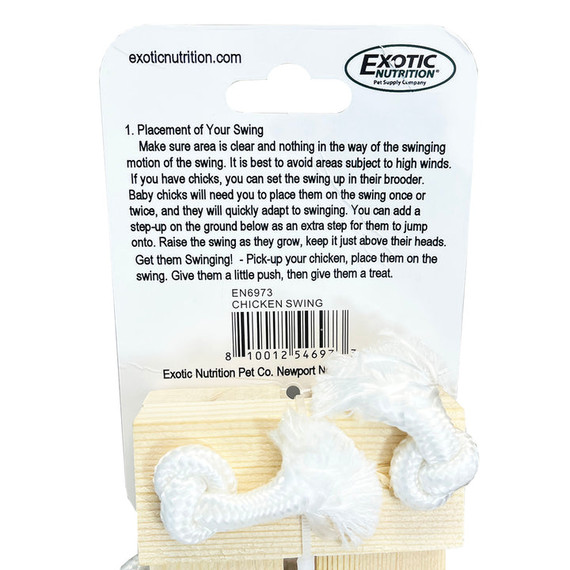 Exotic Nutrition Solid Hardwood Chicken Swing - 42"