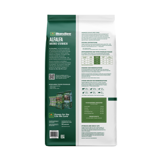 Standlee Forage Timothy Grass Mini Cubes - 40 lb