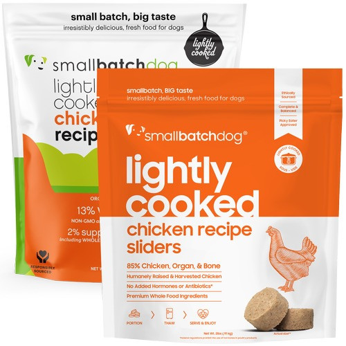 Smallbatchdog Lightly Cooked Chicken Sliders Dog Food - 2 lb