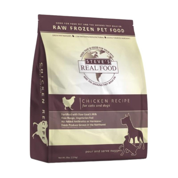 Steve's Real Food Frozen Chicken Nuggets Dog Food - 5 lb