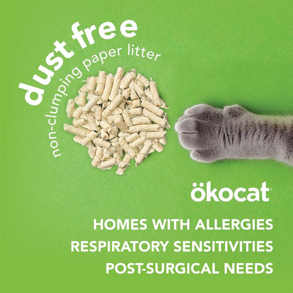 Okocat Dust Free Non-Clumping Paper Pellet Cat Litter - 11.7 lb
