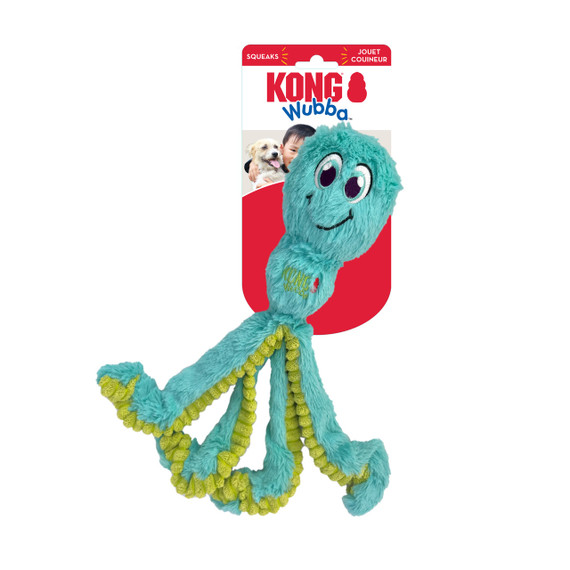 Kong Dangling Legs and Long Wubba Octopus Dog Toy - 12-3/4"