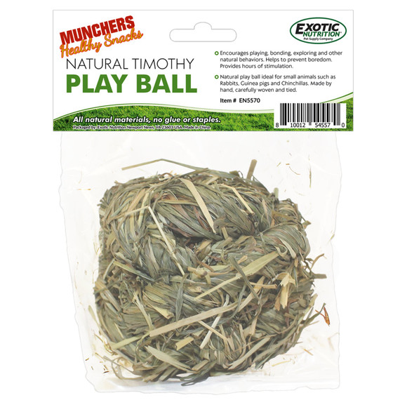 Exotic Nutrition Natural Timothy Play Ball - 3.8 oz