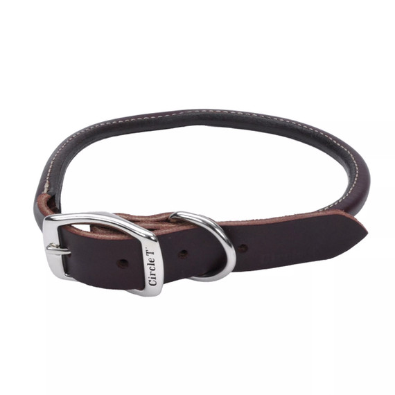 Coastal Pet Circle T Leather Round Dog Collar - Latigo