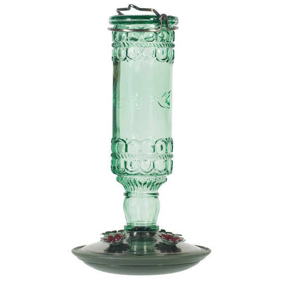 Perky-Pet 4-Port Hummingbird Feeder, Antique Bottle, Green 10 oz
