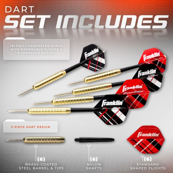 Franklin Sports Steel Tip Dart - 6 pk