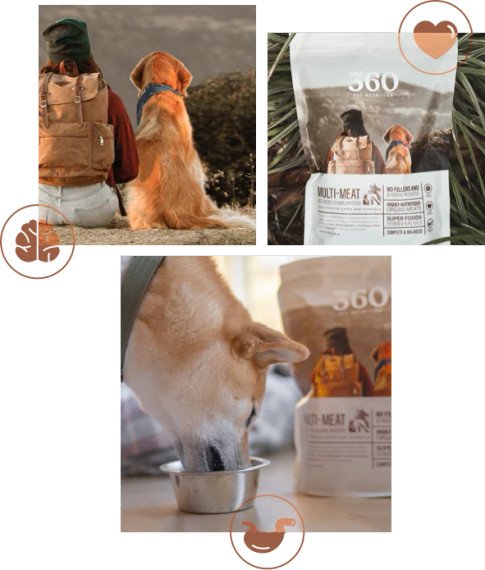 360 Freeze Dried Raw Complete Meal for Adult Dogs, Multi-Meat Formula