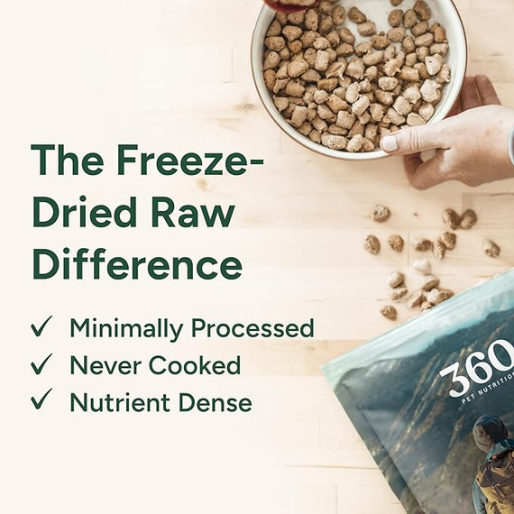 360 Freeze Dried Raw Complete Meal for Adult Dogs, Multi-Meat Formula