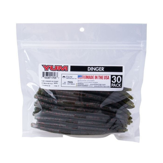 Yum Dinger Fishing Lure - 5" - 30 pk