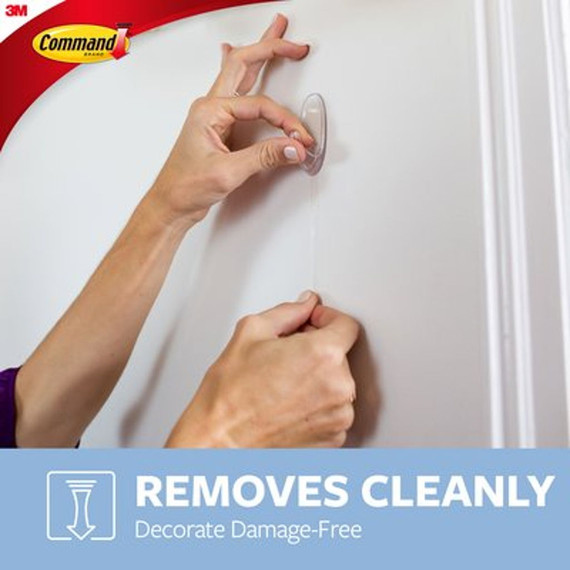 Command Clear Small Hooks with 4 Strips - 2 pk